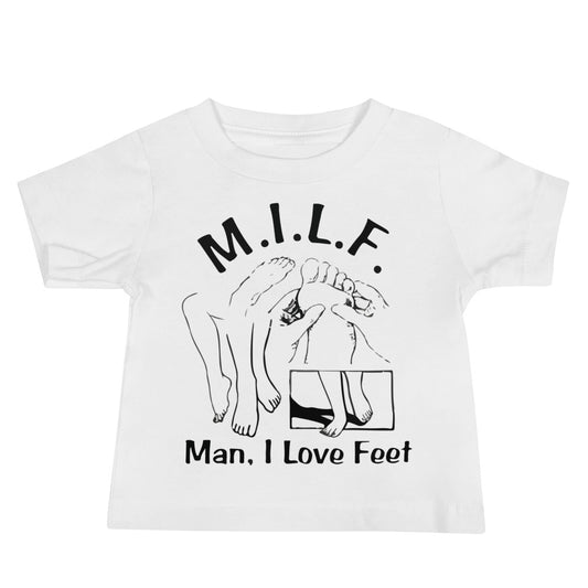 MILF Hombre me encantan los pies Bebé Jersey camiseta de manga corta