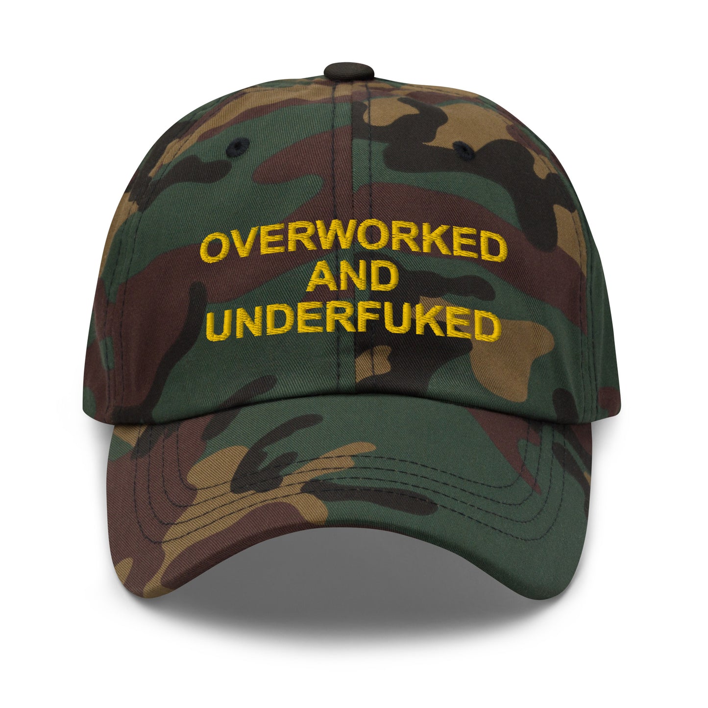 OVERWORKED AND UNDERFUCKED Dad hat