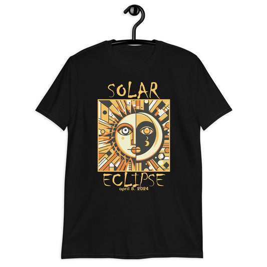 Mexican Sun and Moon Art Solar Eclipse 2024 Totality April 8 Short-Sleeve Unisex T-Shirt