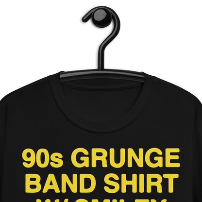 90s Grunge Band Shirt W/ Smiley Face Short-Sleeve Unisex T-Shirt