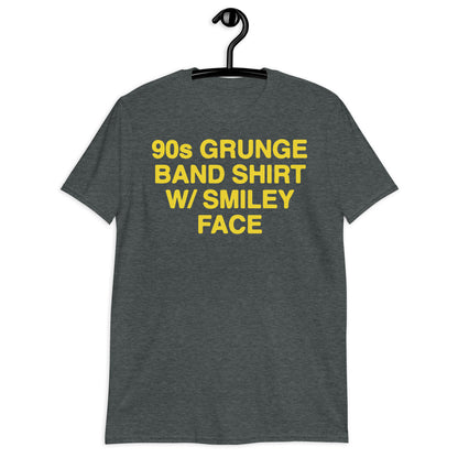 90s Grunge Band Shirt W/ Smiley Face Short-Sleeve Unisex T-Shirt