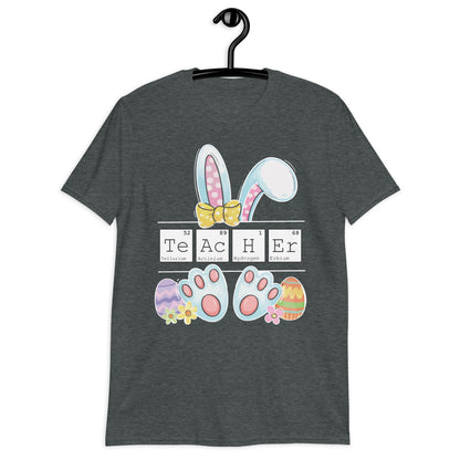 Teacher Bunny Reading Teacher Easter Spring Short-Sleeve Unisex T-Shirt