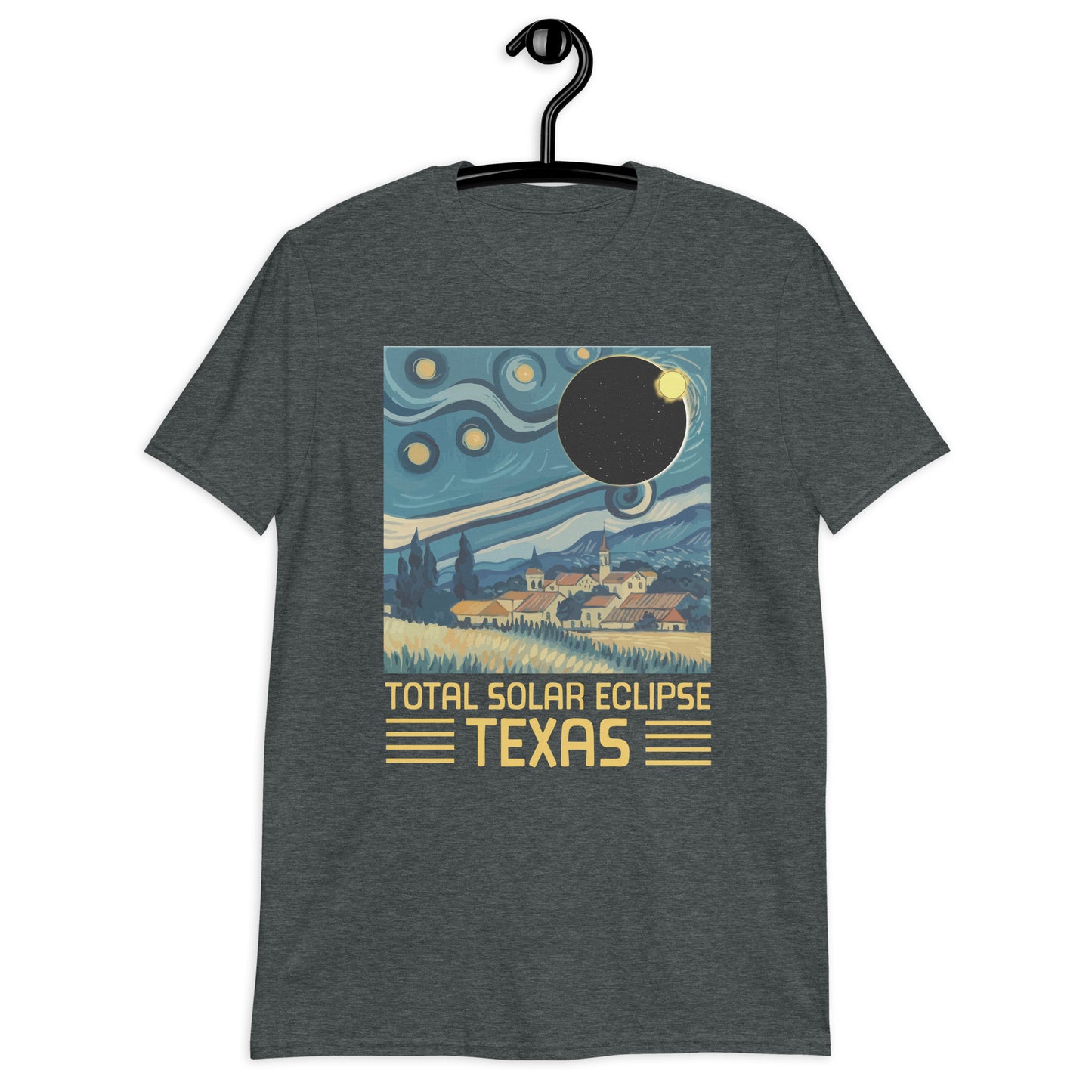 Starry Night Texas Total Solar Eclipse 2024 Short-Sleeve Unisex T-Shirt