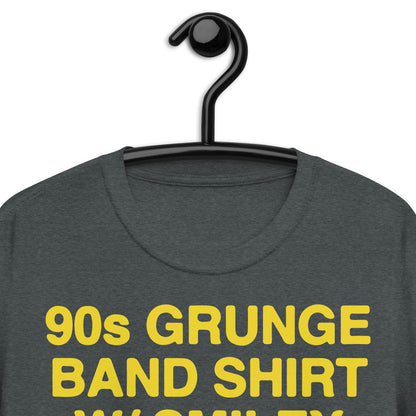 Camisa de banda grunge de los años 90 con camiseta unisex de manga corta con cara sonriente