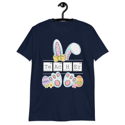 Teacher Bunny Reading Teacher Easter Spring Short-Sleeve Unisex T-Shirt