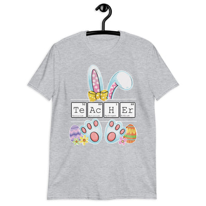 Teacher Bunny Reading Teacher Easter Spring Short-Sleeve Unisex T-Shirt