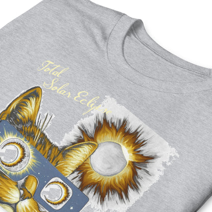 Total Solar Eclipse 2024 Cat Short-Sleeve Unisex T-Shirt