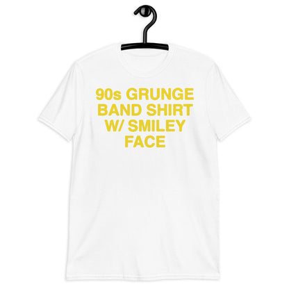 90s Grunge Band Shirt W/ Smiley Face Short-Sleeve Unisex T-Shirt