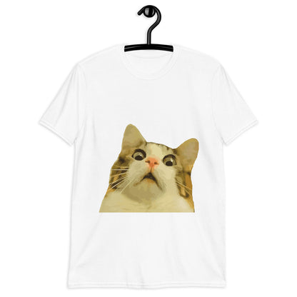 Troll Trolling Cat Meme Scared Freaked Popular Internet Meme Short-Sleeve Unisex T-Shirt