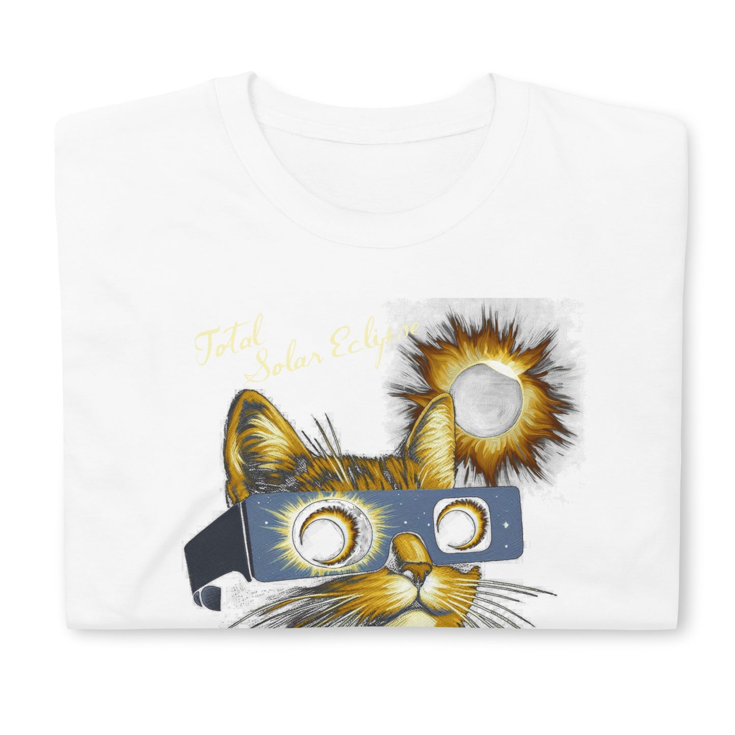 Total Solar Eclipse 2024 Cat Short-Sleeve Unisex T-Shirt