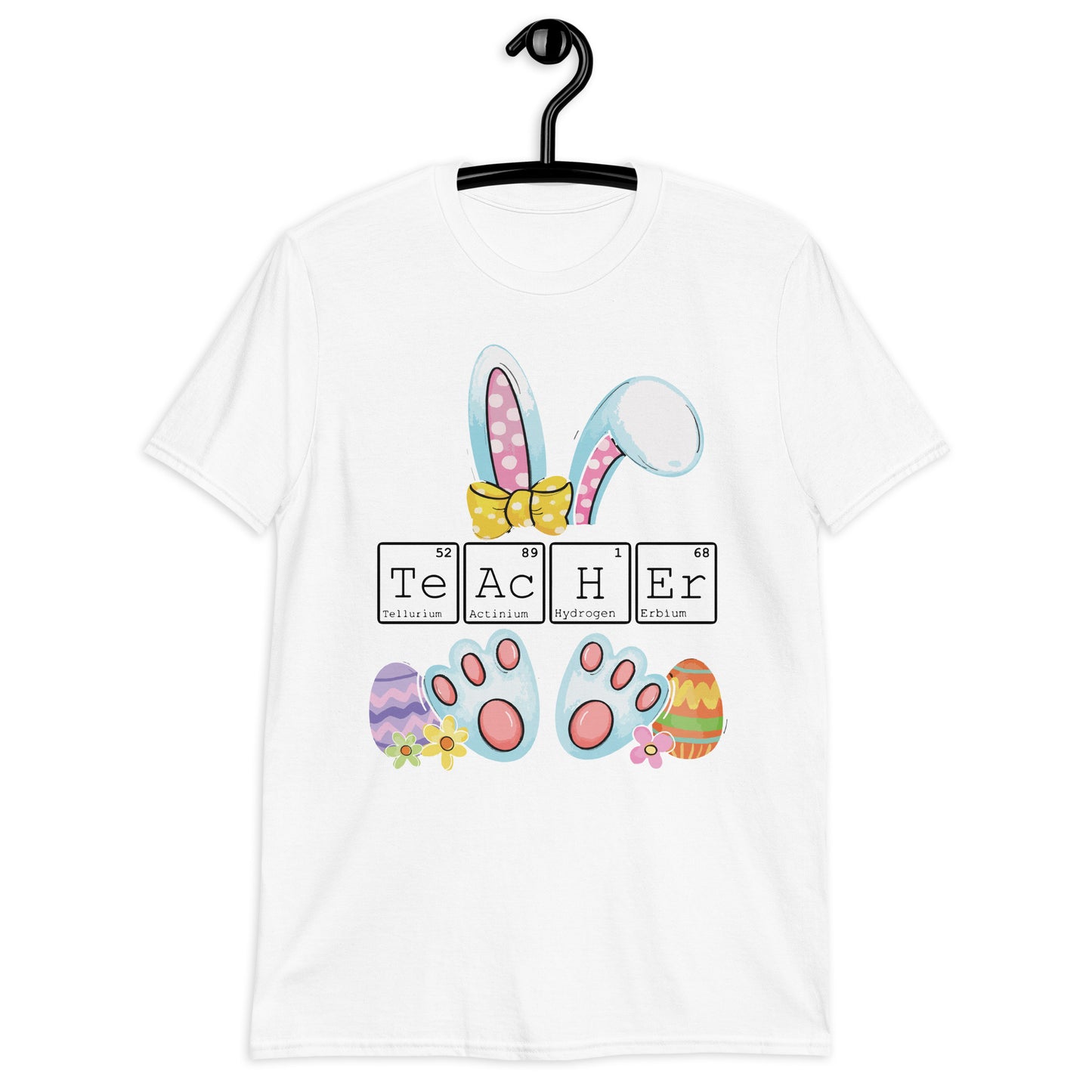 Teacher Bunny Reading Teacher Easter Spring Short-Sleeve Unisex T-Shirt