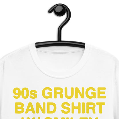 Camisa de banda grunge de los años 90 con camiseta unisex de manga corta con cara sonriente