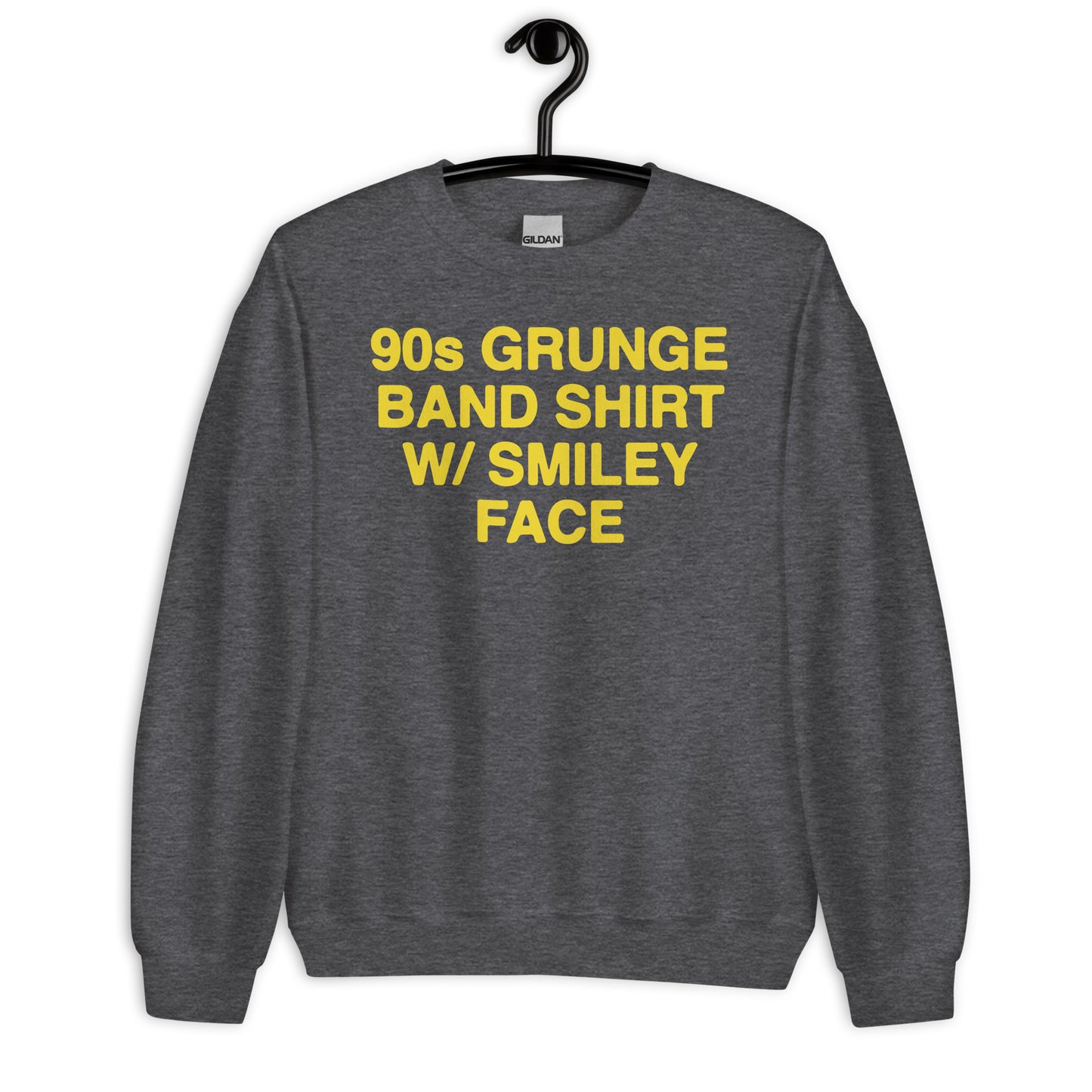 Camisa de banda grunge de los años 90 con sudadera unisex con cara sonriente