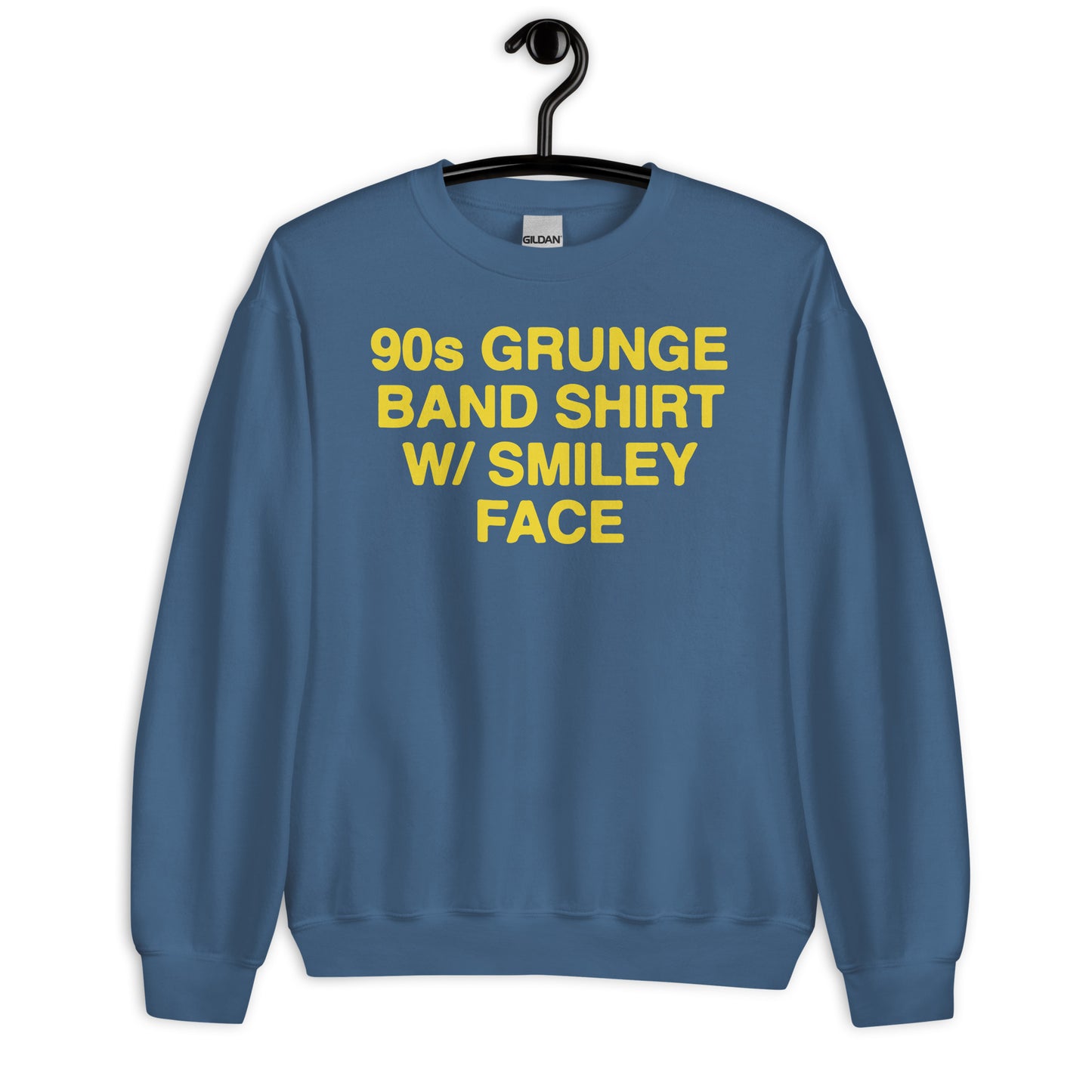 Camisa de banda grunge de los años 90 con sudadera unisex con cara sonriente