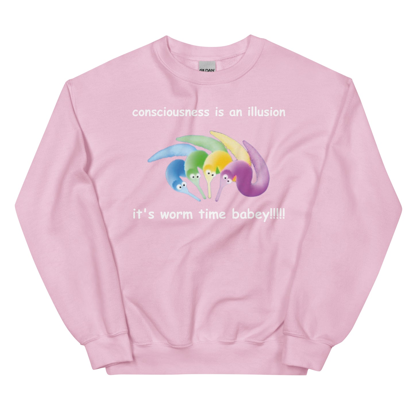 consciousness is an illusion it's worm time babey!!!!! Unisex Sweatshirt