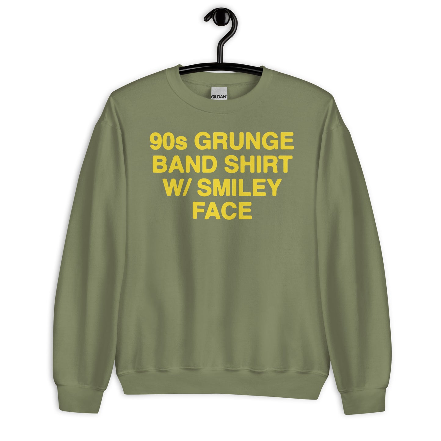 Camisa de banda grunge de los años 90 con sudadera unisex con cara sonriente