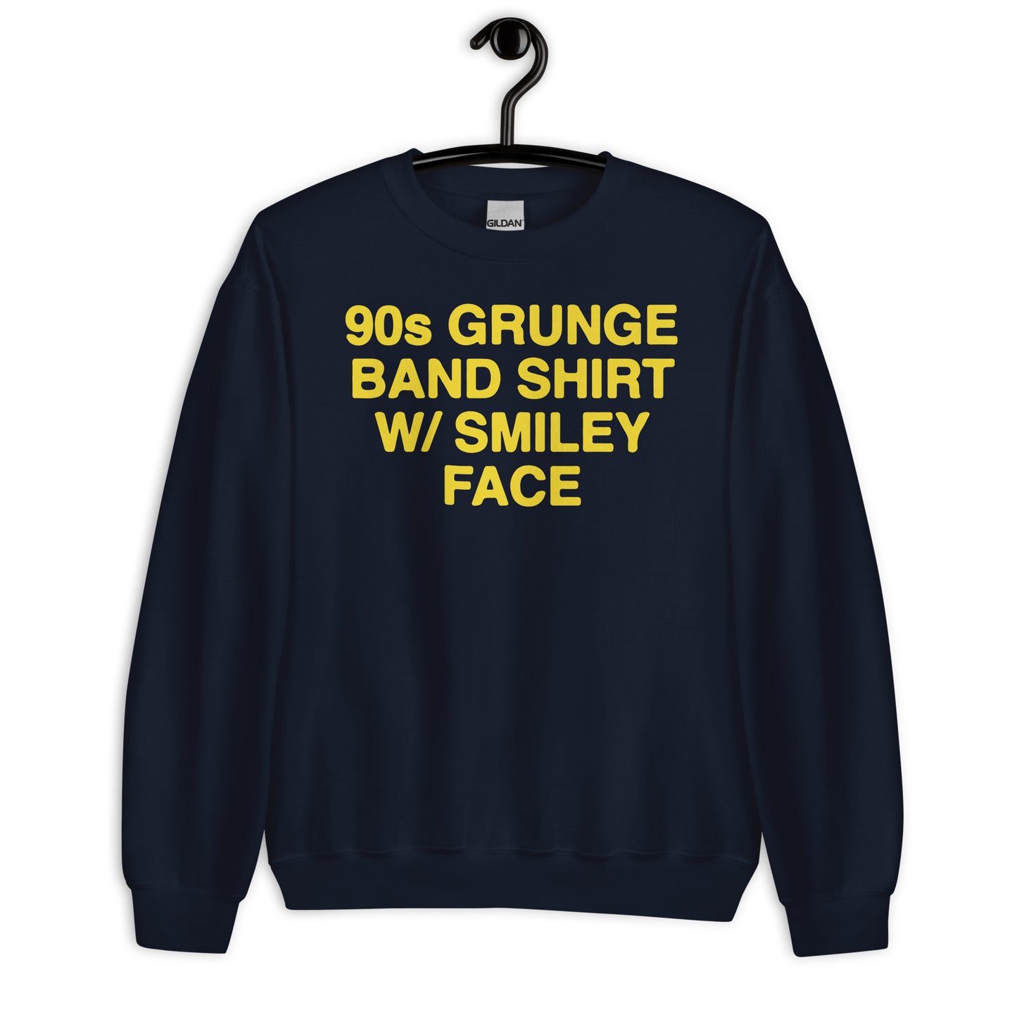 Camisa de banda grunge de los años 90 con sudadera unisex con cara sonriente