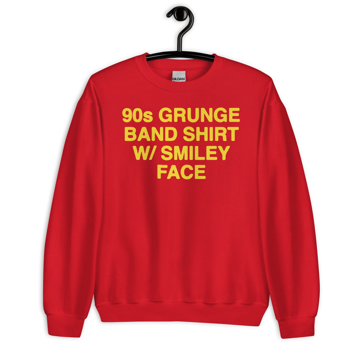 90s Grunge Band Shirt W/ Smiley Face Unisex Sweatshirt