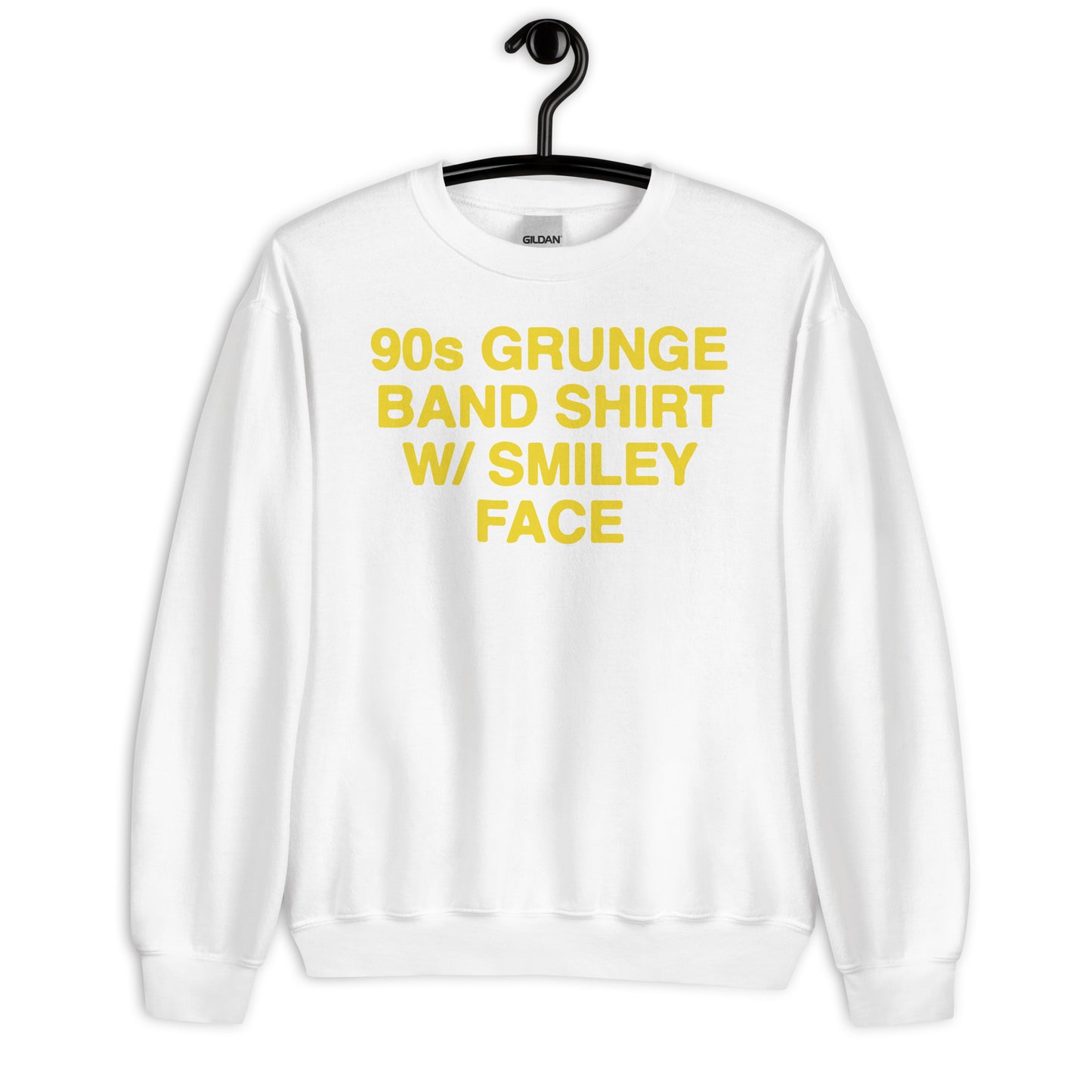 Camisa de banda grunge de los años 90 con sudadera unisex con cara sonriente