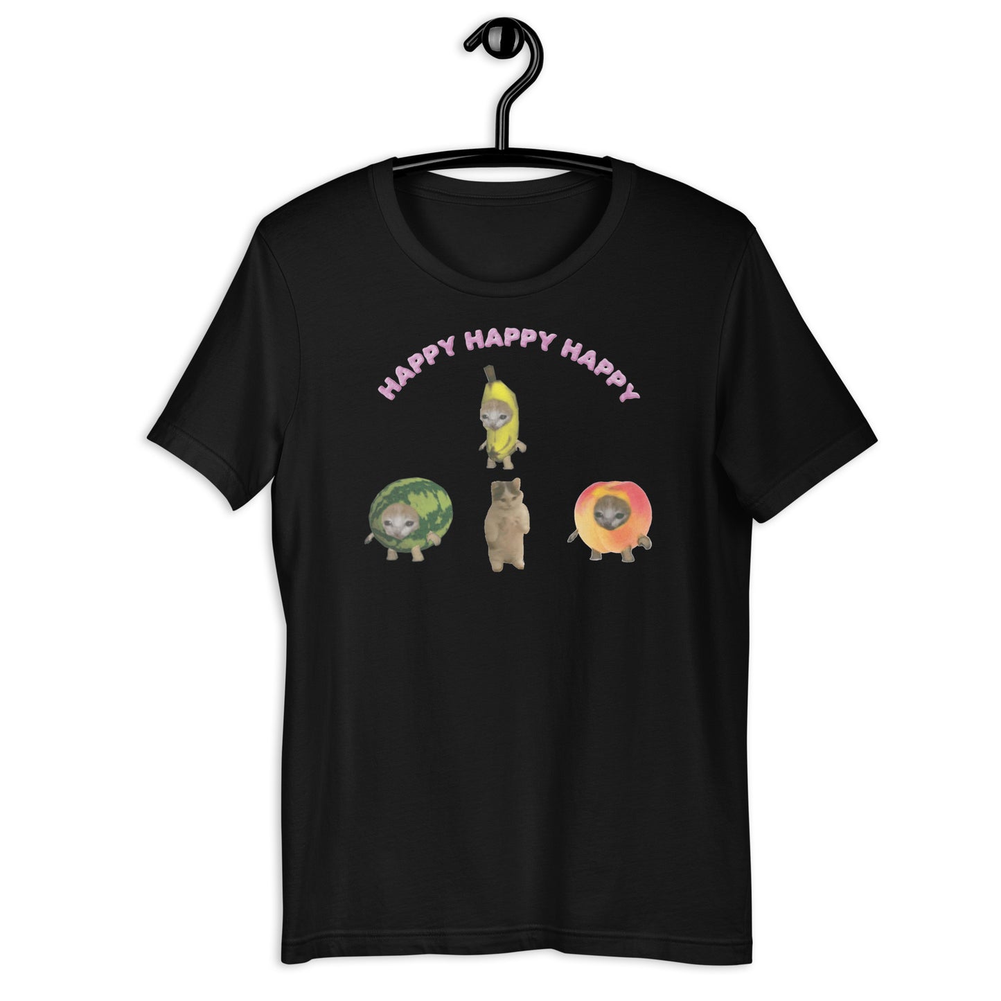 Feliz Feliz Feliz gato meme Camiseta unisex