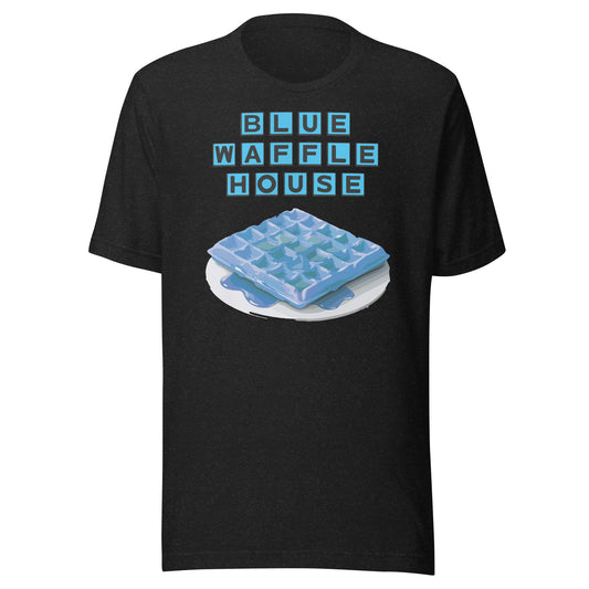 Casa de gofres azul. Camiseta unisex