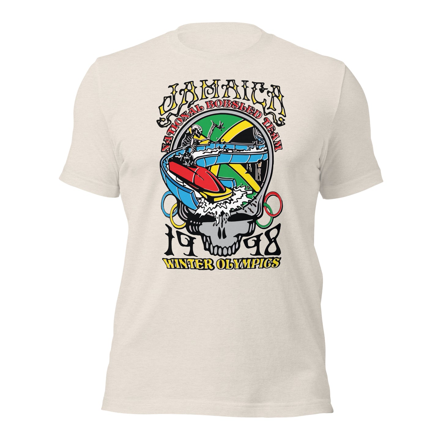 Camiseta unisex del equipo nacional de bobsled de Jamaica