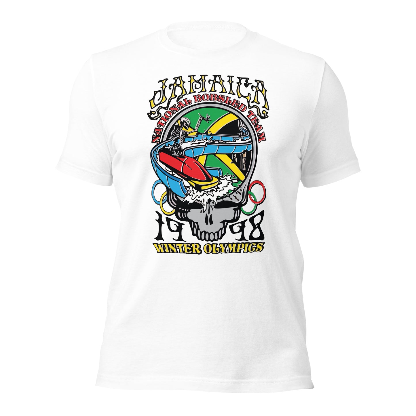 Camiseta unisex del equipo nacional de bobsled de Jamaica