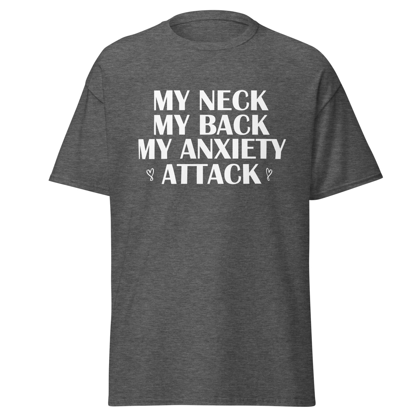 mi cuello mi espalda mi camiseta de ataque de ansiedad