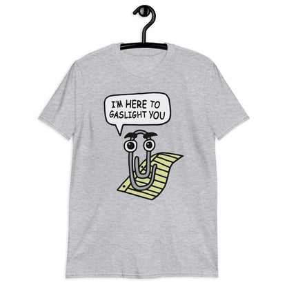 Clippy is here to gaslight you. Short-Sleeve Unisex T-Shirt