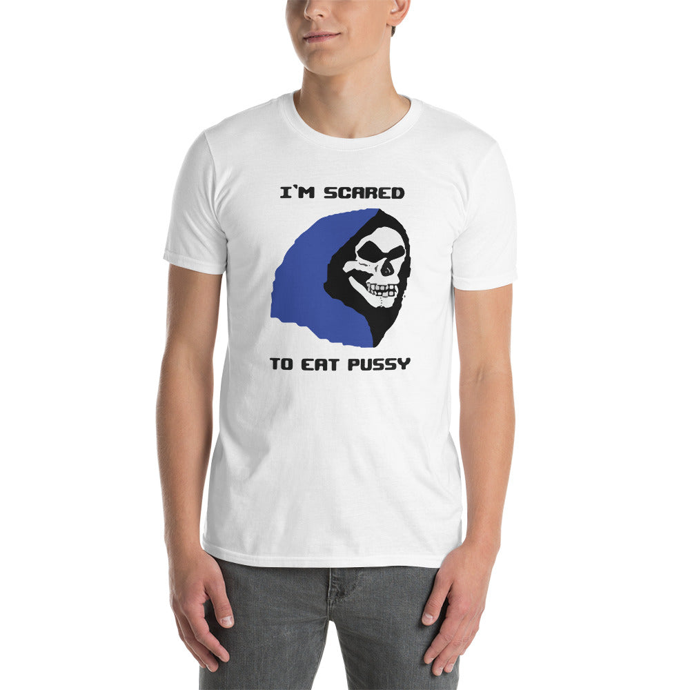 Tengo miedo de comer P*ssy (8 bits) camiseta unisex de manga corta