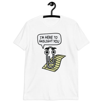 Clippy is here to gaslight you. Short-Sleeve Unisex T-Shirt