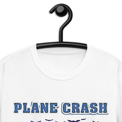 Simulador de accidente de avión (8 bits) camiseta unisex de manga corta